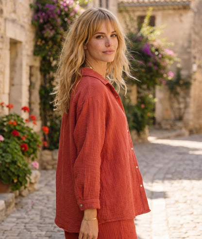 Chemise Ludivine terracotta cote — marque Carnaby