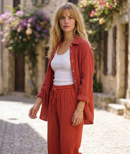 Chemise Ludivine terracotta face — marque Carnaby