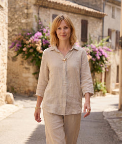 Chemise Mona beige face — marque Carnaby