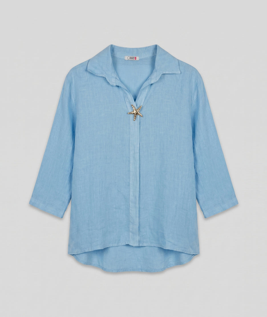 Chemise Mona turquoise avant— marque Carnaby