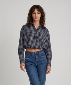Chemise Natou bleu marine courte à carreaux — marque Carnaby