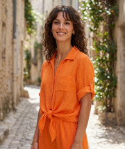 Chemise Nolane orange face — marque Carnaby