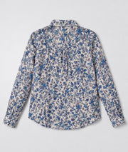 Chemise Quiny à motif fleuri 100 % coton - bleu roi