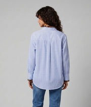 Chemise Rayleo à volants léopard bleu dos