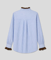 Chemise Rayleo à volants léopard bleu dos