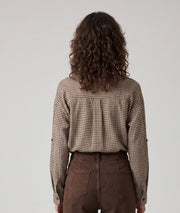Chemise vichy Rina kaki à carreaux femme dos - Carnaby