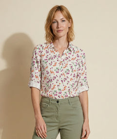 Chemise Spring à motif fleuri - ecru