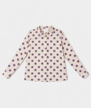 Chemise Violetta à rayures et fleurs - blanc