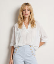 Chemise Ysi ample blanc face