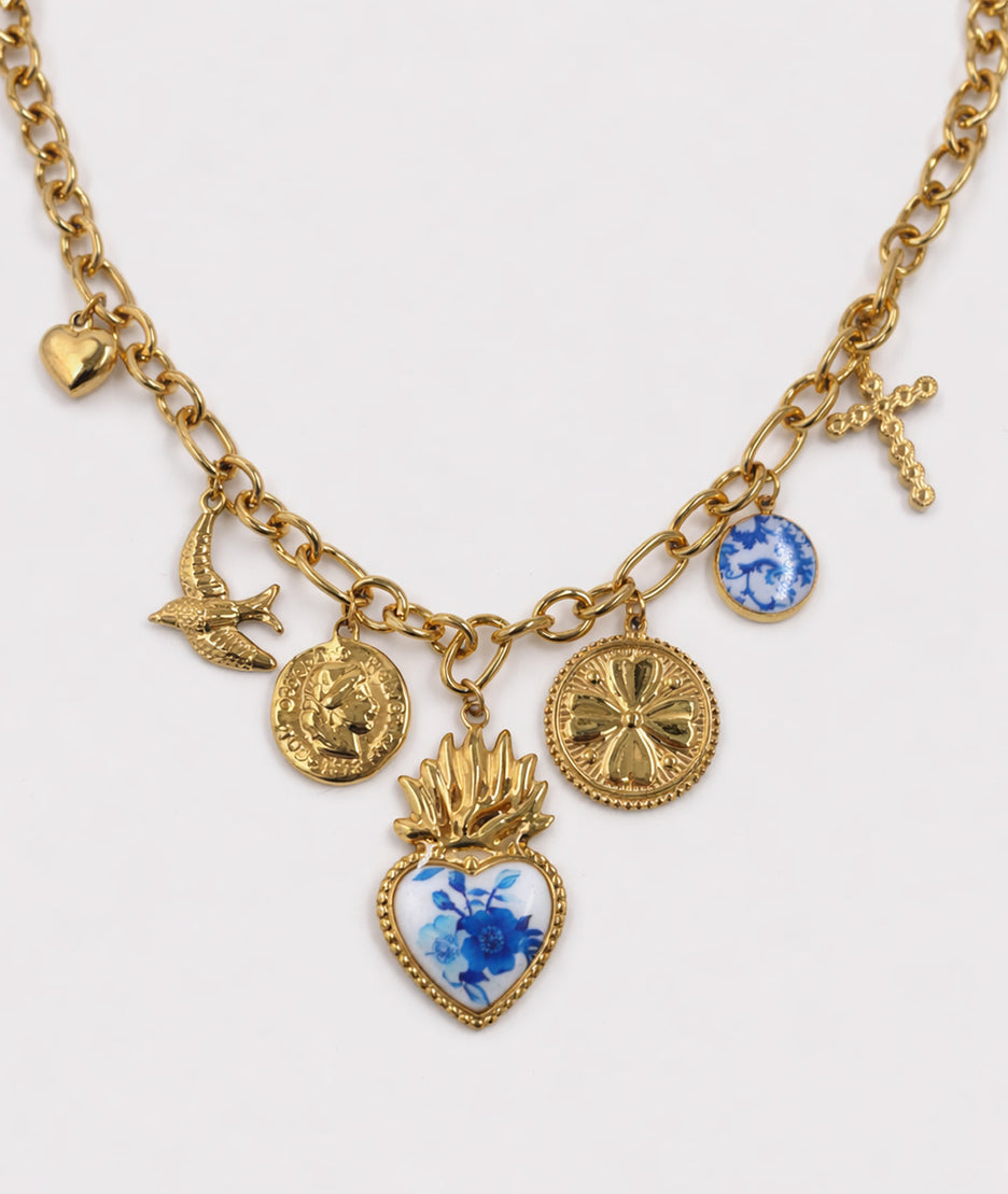Collier à pendentifs Breloque jaune détail