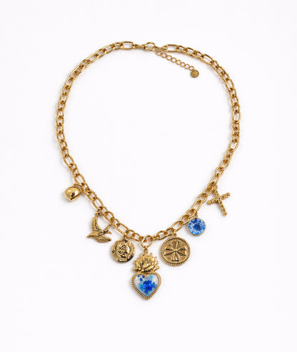Collier à pendentifs Breloque jaune face