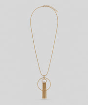 Collier Frange jaune sautoir avec pendentif anneau et franges — marque Carnaby