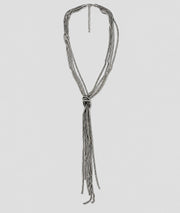 Collier Milla gris argenté en maille serpent - Carnaby