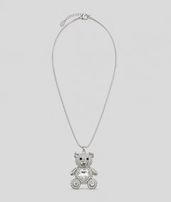 Collier Nours gris sautoir avec pendentif ourson strass — marque Carnaby