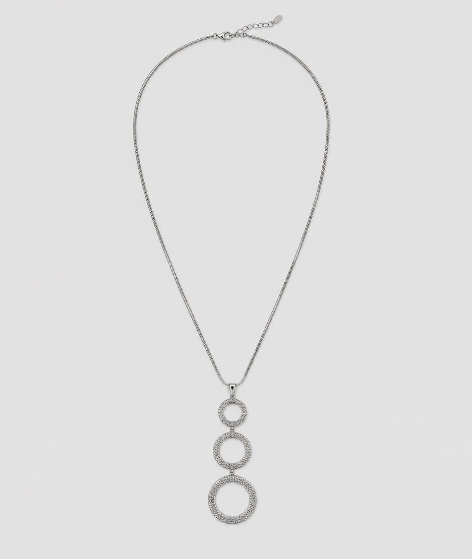 Collier Rondy gris avec pendentifs cercles texturés — marque Carnaby