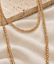 Collier sautoir multi-position en spinelle jaune à perles facettées