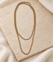 Collier sautoir multi-position en spinelle jaune à perles facettées