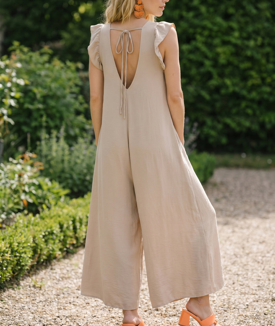 Combinaison Elsa fluide beige dos