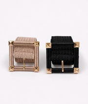 Ceinture tressée boucle carrée Carra tout coloris