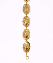 Ceinture chaine à médaillons martelés Chena jaune détails