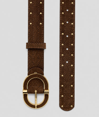 Ceinture cloutée effet daim Clou choco - Carnaby
