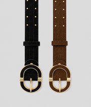 Ceinture cloutée effet daim Clou noir et choco - Carnaby