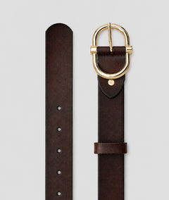 Ceinture femme en cuir bordeaux, marine et choco à boucle dorée - Carnaby