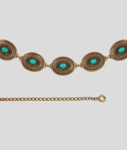 Ceinture Indie chaîne style bohème jaune face