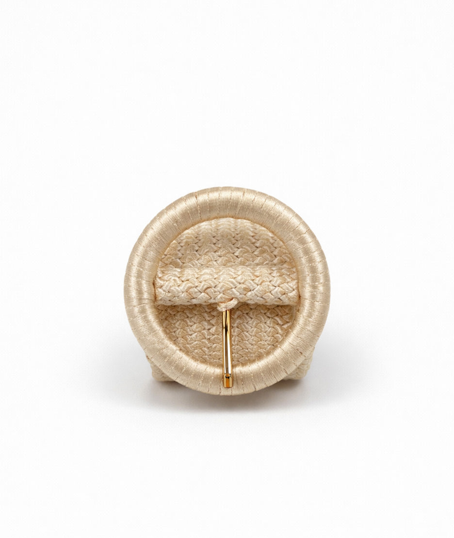 Ceinture tressée élastique Ronda beige face