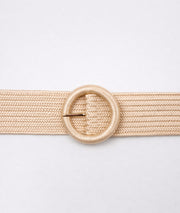Ceinture tressée élastique Ronda beige face