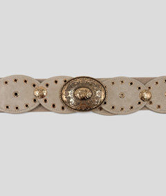 Ceinture Tess empiècements ovales beige face