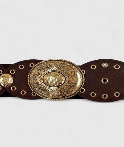 Ceinture Tess empiècements ovales - choco