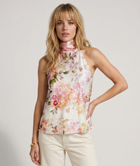 Top Adria satiné col halter - rose
