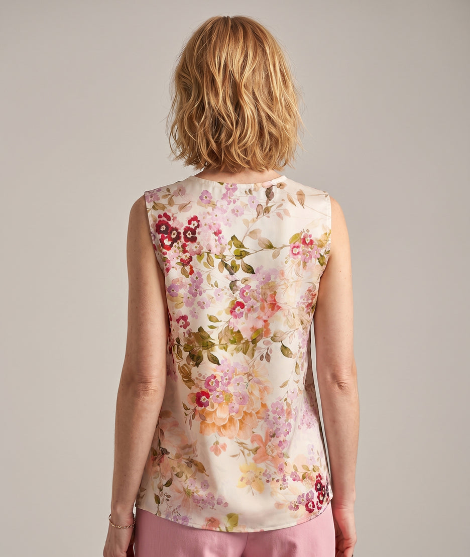 Débardeur satiné Multi fleuri dos — marque Carnaby