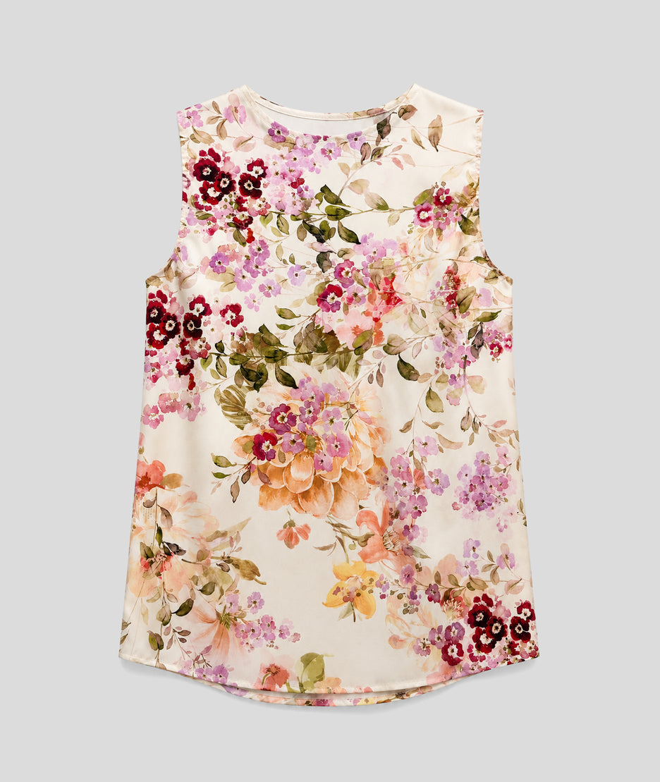 Débardeur satiné Multi fleuri dos — marque Carnaby