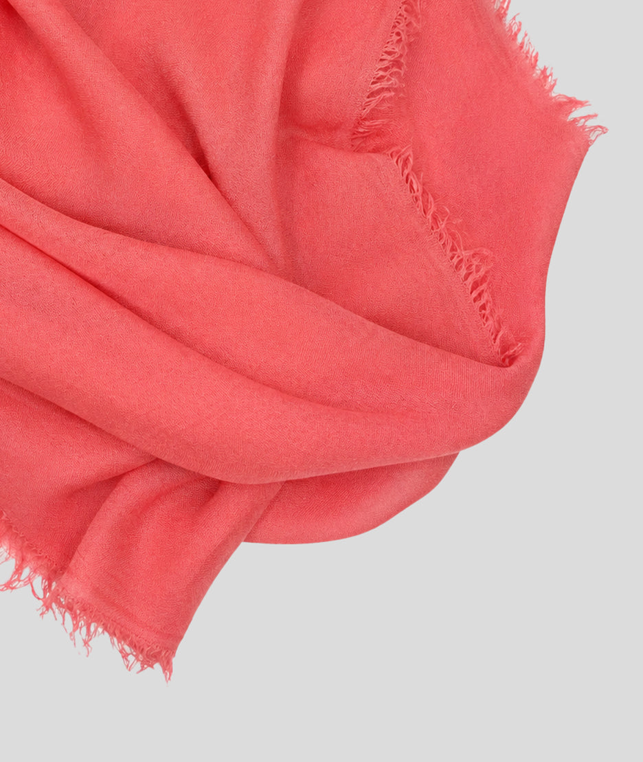 Foulard bambou large corail détail