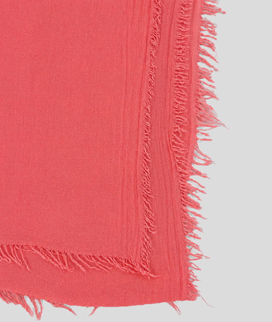 Foulard bambou large corail détail
