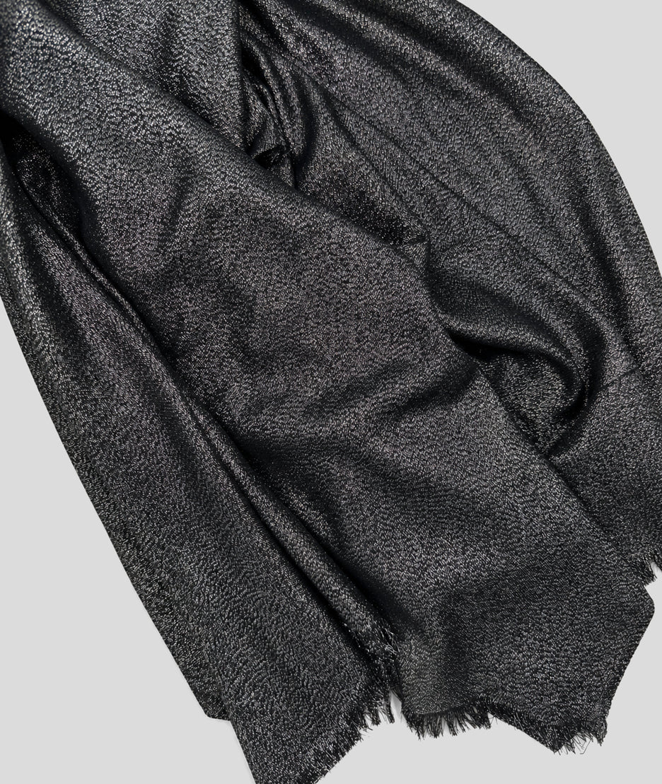 Foulard Carolina pailleté noir détail