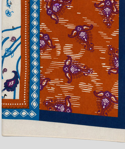 Foulard Milla long bleu/camel dos