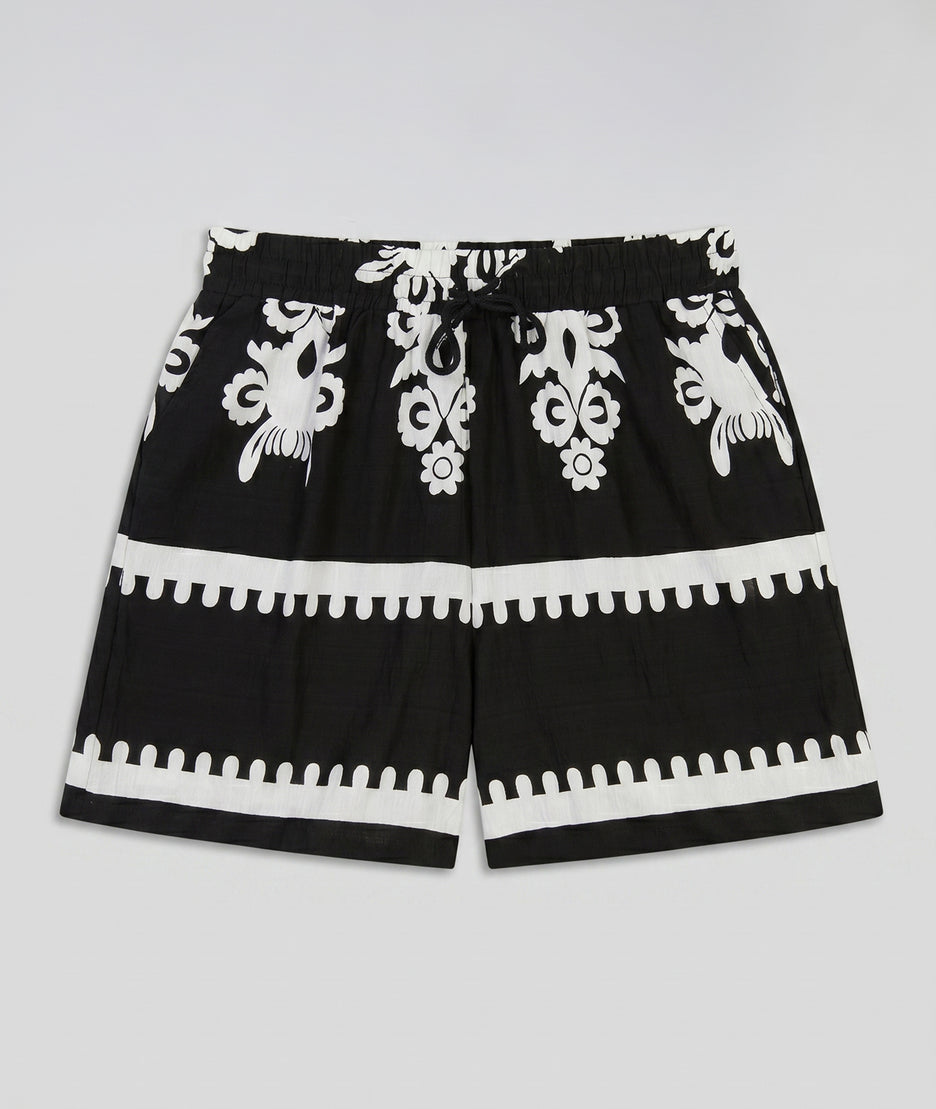 Ensemble short Jordane à motifs - noir/blanc bas avant