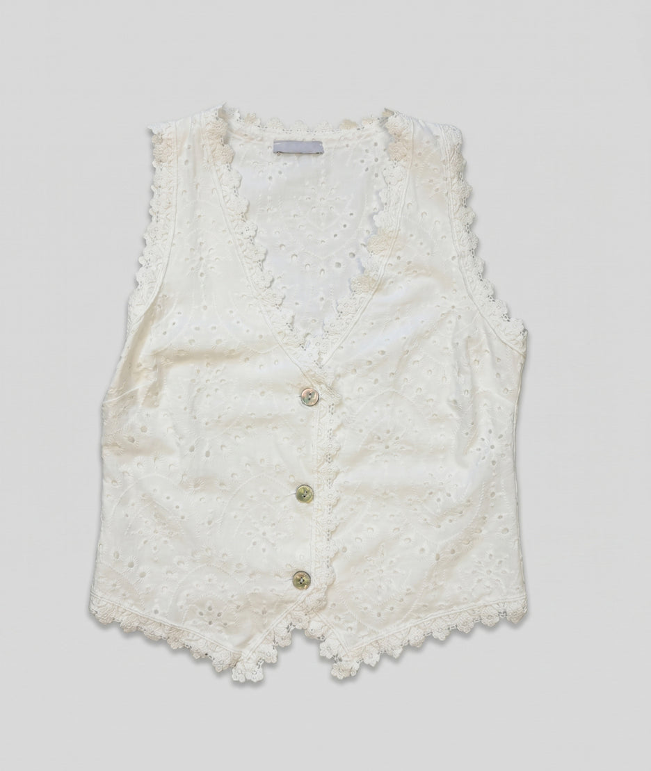 Gilet Bianca blanc face — marque Carnaby