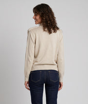 Gilet Brenda beige en maille et fausse fourrure femme