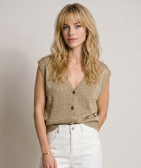 Gilet Butty sans manches pailleté - jaune
