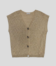 Gilet Butty sans manches pailleté jaune face