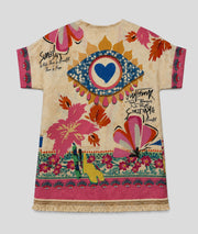 Gilet Cancoune long pailleté à motifs multi dos