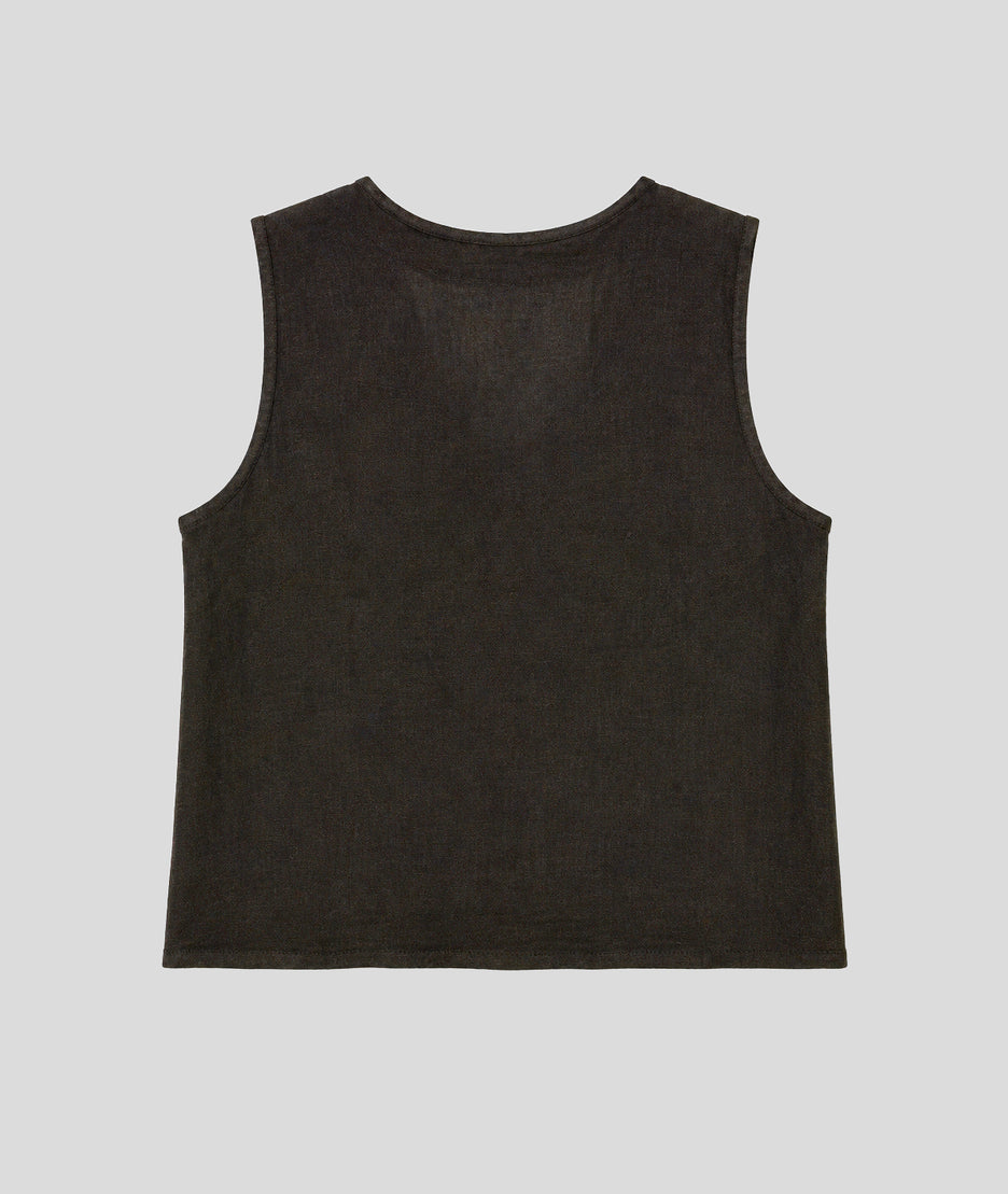 Gilet sans manches Erina choco dos — marque Carnaby
