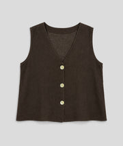 Gilet sans manches Erina choco face — marque Carnaby