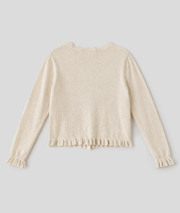 Cardigan Frou manches longues boutonné - beige