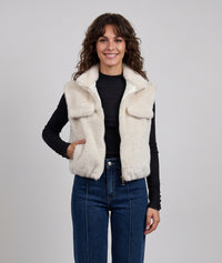 Gilet court Furly fausse fourrure - rouge