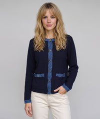Gilet bi-matière Romane - marine